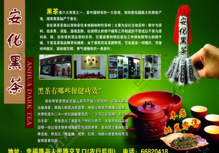 安化黑茶宣传单图片