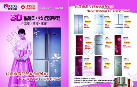 韩电冰箱形象DM单图片