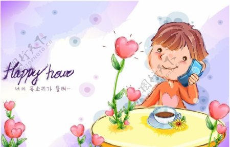 韩国儿童插画图片