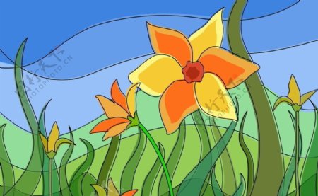 花卉绘画背景素材图片