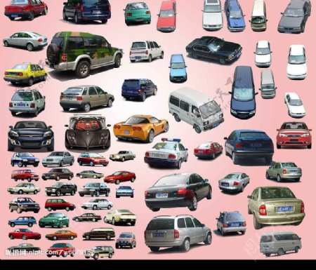 60多款汽车俯瞰后视正面PSD分层素材图片