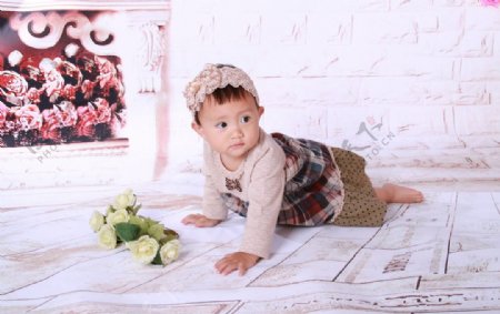 一岁宝宝写真小公主图片