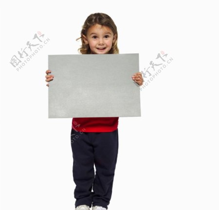 儿童与白板图片