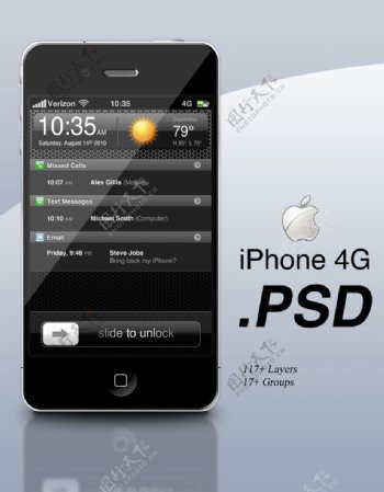 苹果手机IPhone4G黑色图片