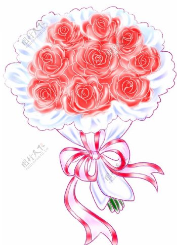 玫瑰花卡通图片
