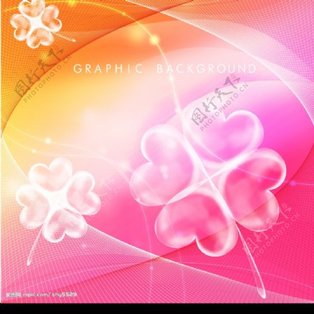 梦幻晶莹透明系列7透明心形组成的花图片