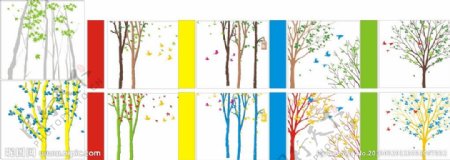 彩色树林图片