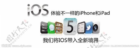 苹果系统IOS5店面灯箱广告图片