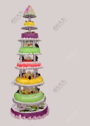 八层祝寿蛋糕图片