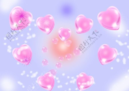 粉色水晶心图片