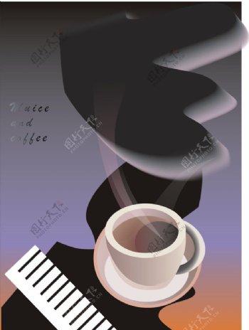 音乐咖啡海报图片