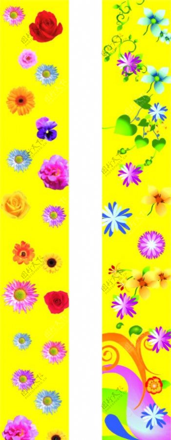 花朵包柱图片