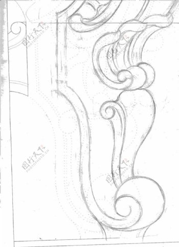 古典家具弧形马蹄脚雕花细节详图