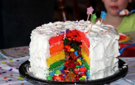 彩虹色的蛋糕