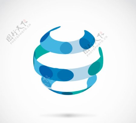 蓝色环形球体标志