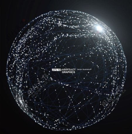 科技感数字地球点线构成世界