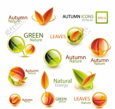 秋季自然主题图标设计素材