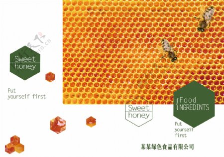 时尚蜂蜜农副产品画册版式设计