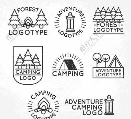 创意森林野营标志