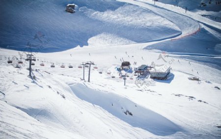 冬日滑雪场雪景
