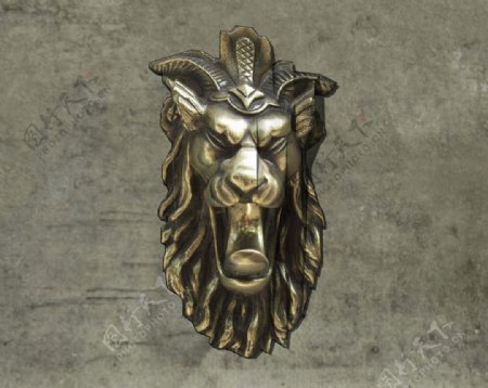 金属狮子头3D模型