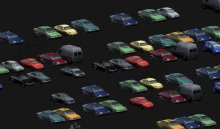 低面3D模型车带贴图