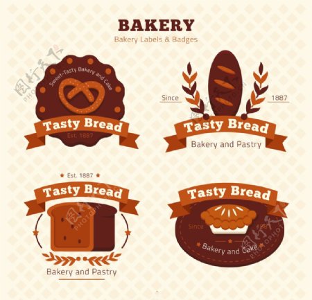 面包标签和徽章