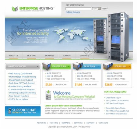 国外空间域名服务器主机网页设计