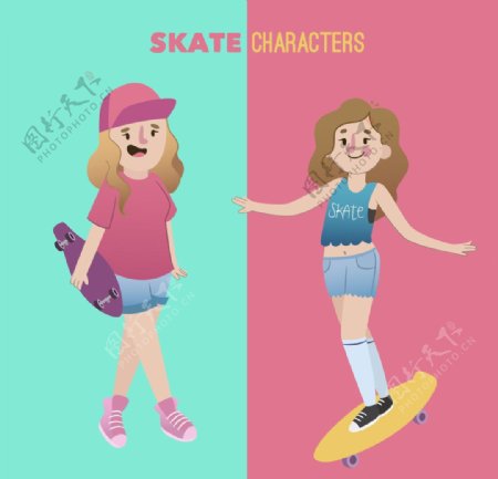 女性角色滑冰