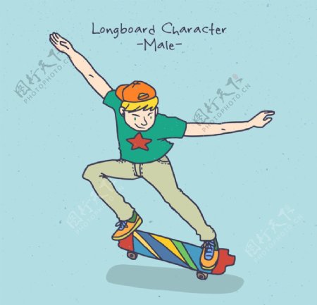 酷男孩的滑板