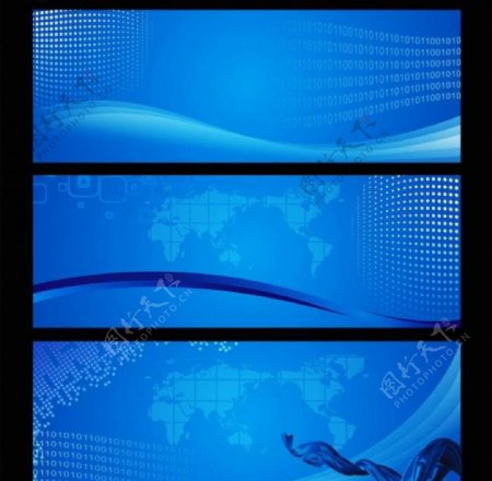 蓝色背景科技展板