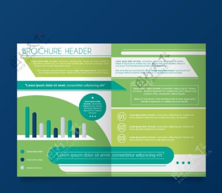 统计数据绿色小册子宣传活动模板