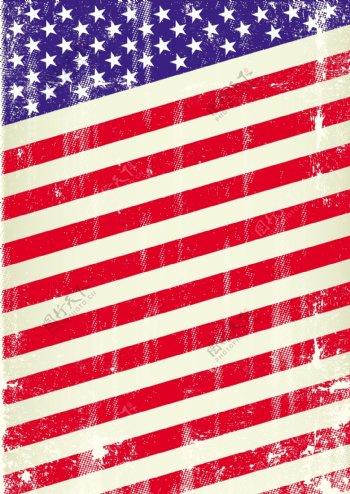 复古美国国旗设计矢量素材