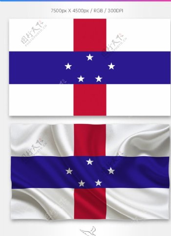 荷属安的列斯群岛国旗分层psd