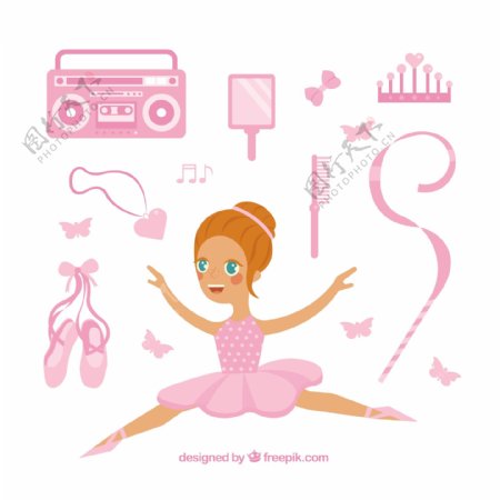 粉红色的芭蕾舞女演员