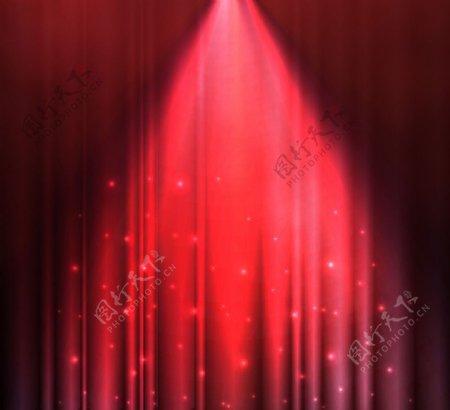红色聚光灯舞台矢量素材