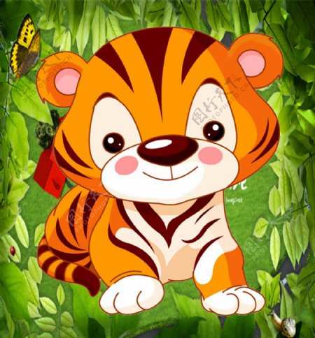 森林老虎可爱