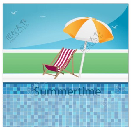 夏日游泳池海报