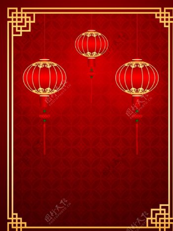 中国传统灯笼花纹素材