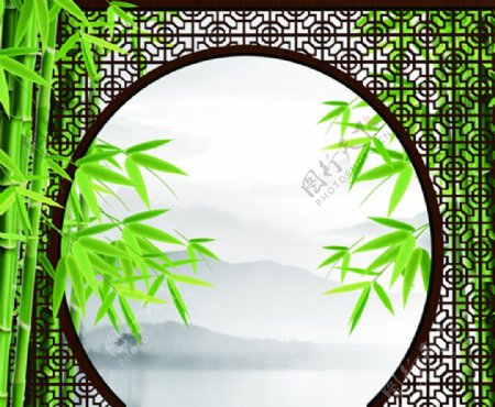 3D竹子背景墙