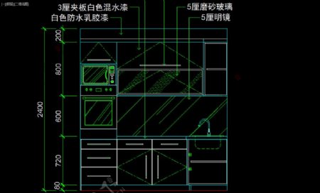 室内图块厨房立剖面