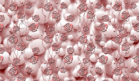 3D浮雕玫瑰背景墙
