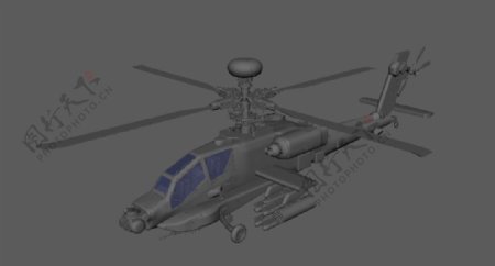 精致直升机maya3d模型
