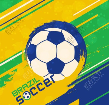 巴西世界杯油彩背景矢量素材