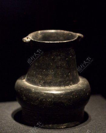 龙山文化黑陶双系壶