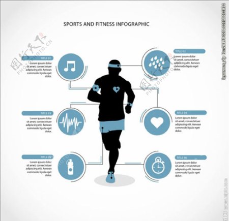 跑步男子运动信息图