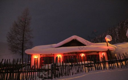 雪乡夜景