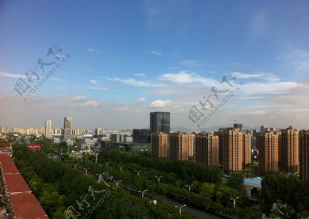 杭州城市一角俯瞰