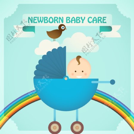 宝宝母婴推车儿童孩子元素
