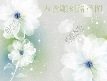 简约梦幻白色花朵背景墙